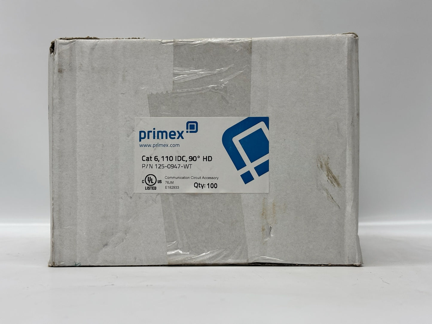 Primex 125-0947-WT – Cat6 90° UTP Keystone Jack, 110 IDC, White