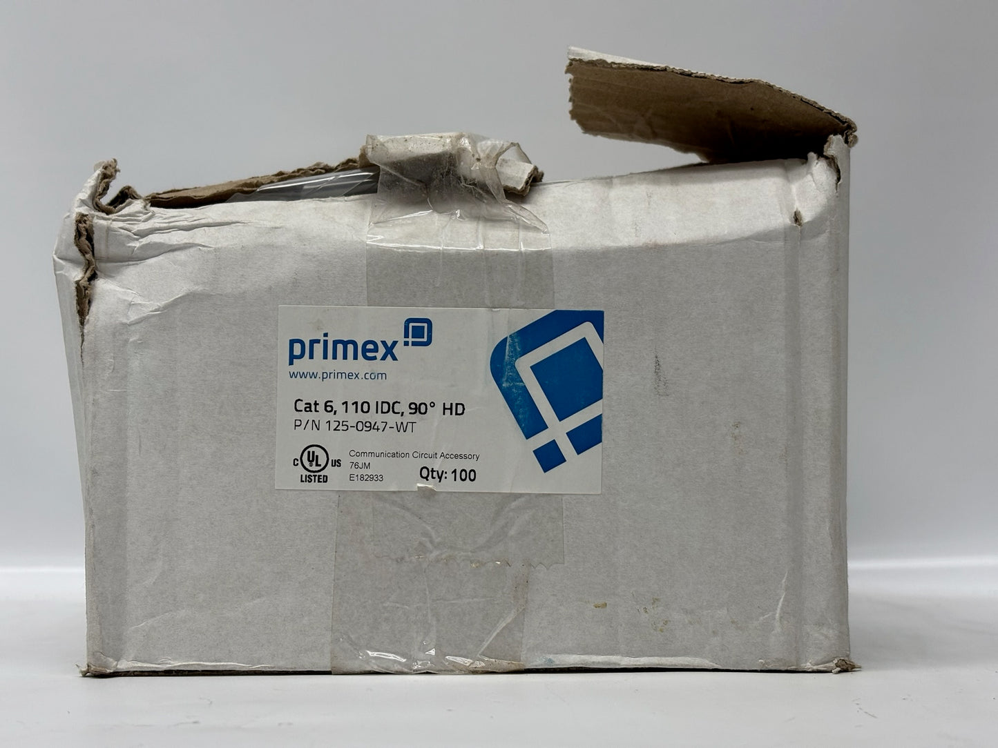 Primex 125-0947-WT – Cat6 90° UTP Keystone Jack, 110 IDC, White