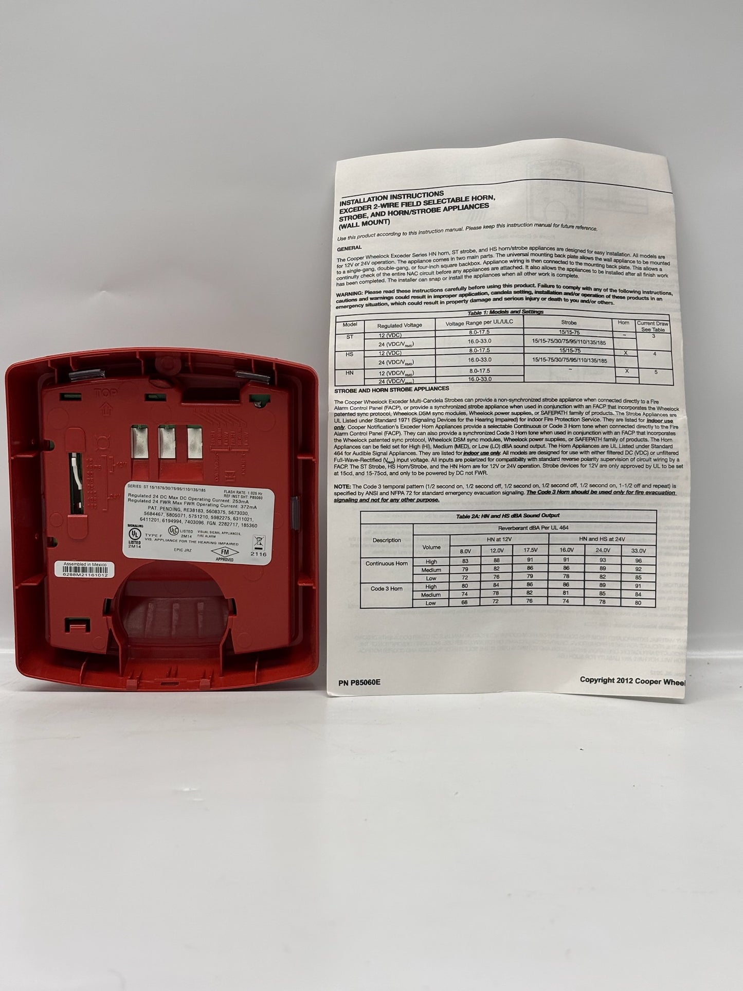 Eaton 127380 Wheelock Exceder Red Wall Strobe – Fire Alarm Signal Device