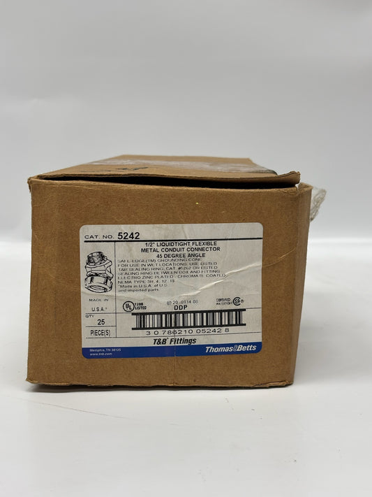 T&B 5272 Liquidtight Female Hub Adapter – Steel ½” LFMC, 25-Pack