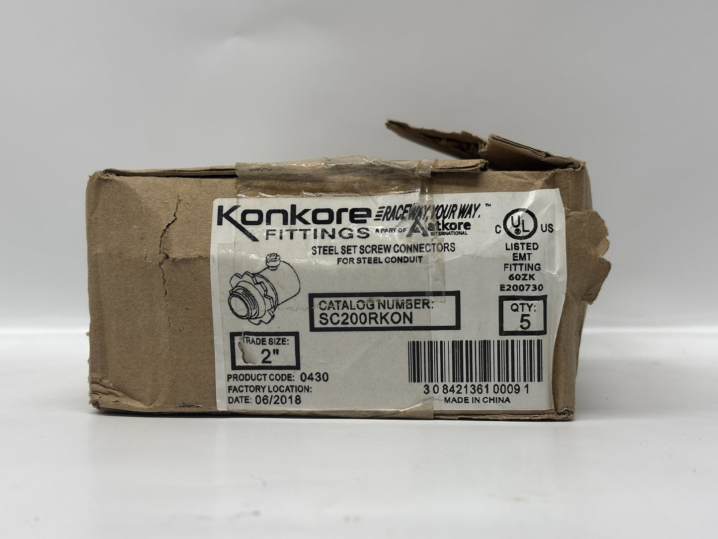 KonKore SC200RKON 2" EMT Connector – Steel,Zinc-Plated, Set Screw,Concrete-Tight