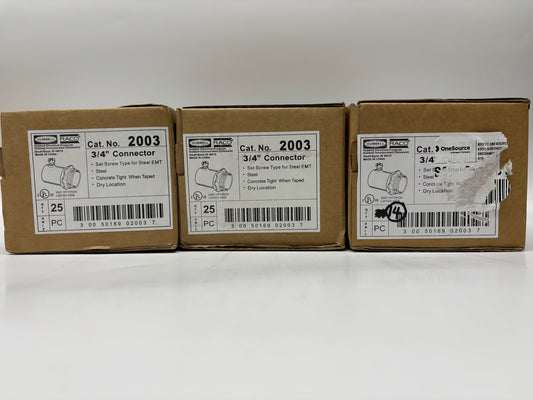 64PC Raco 2003 3/4 in. EMT Set-Screw Connector, Uninsulated