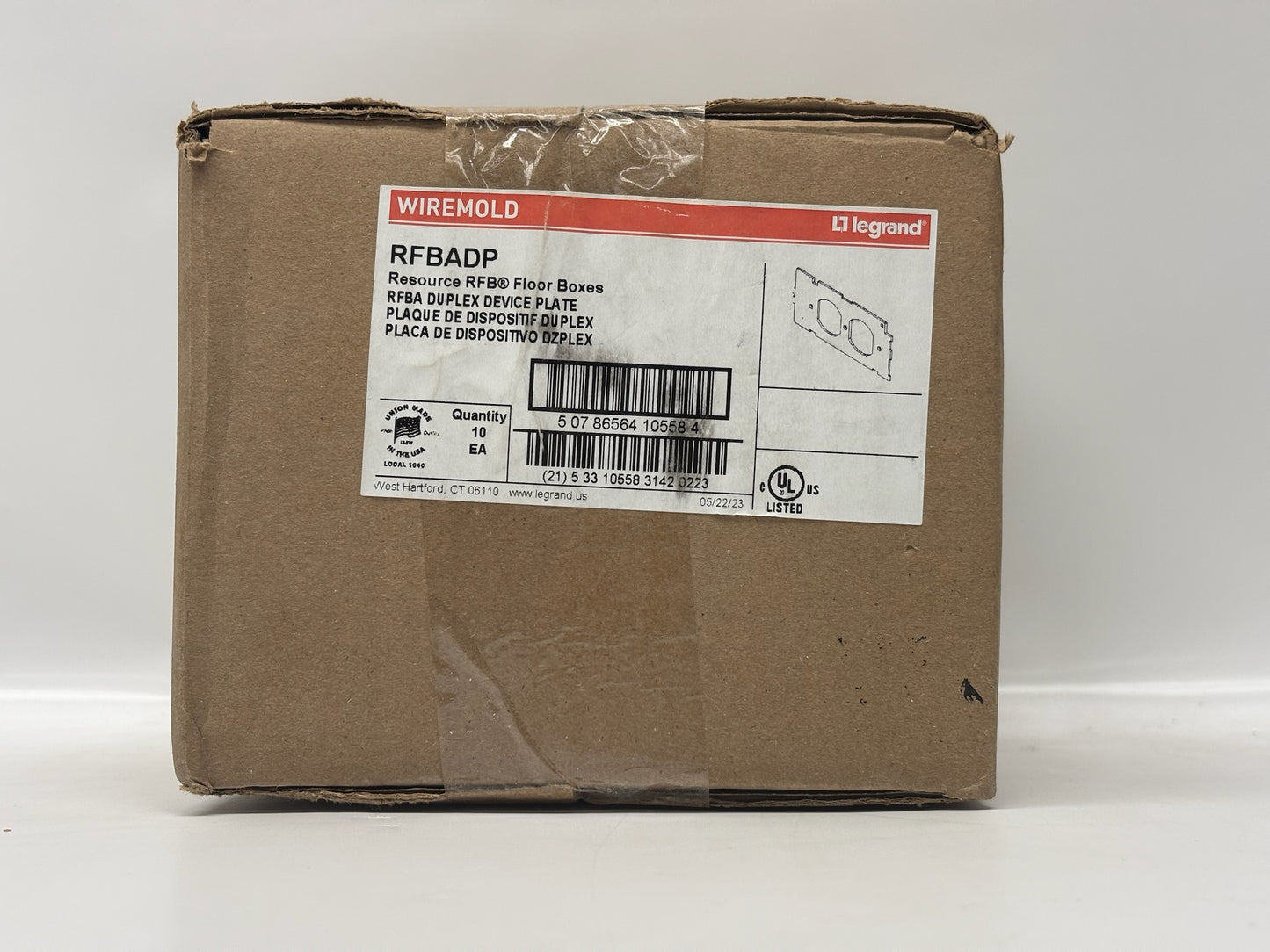 Legrand RFBADP 10-Pack – Duplex Device Plates for RFBA Floor Boxes