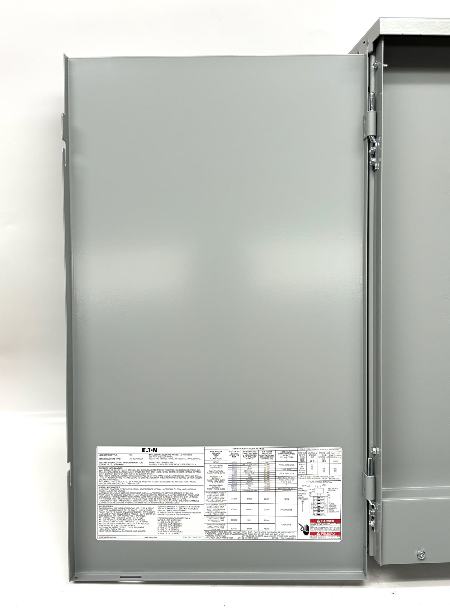 Eaton BRP20B125R 125A Outdoor Main Breaker Load Center