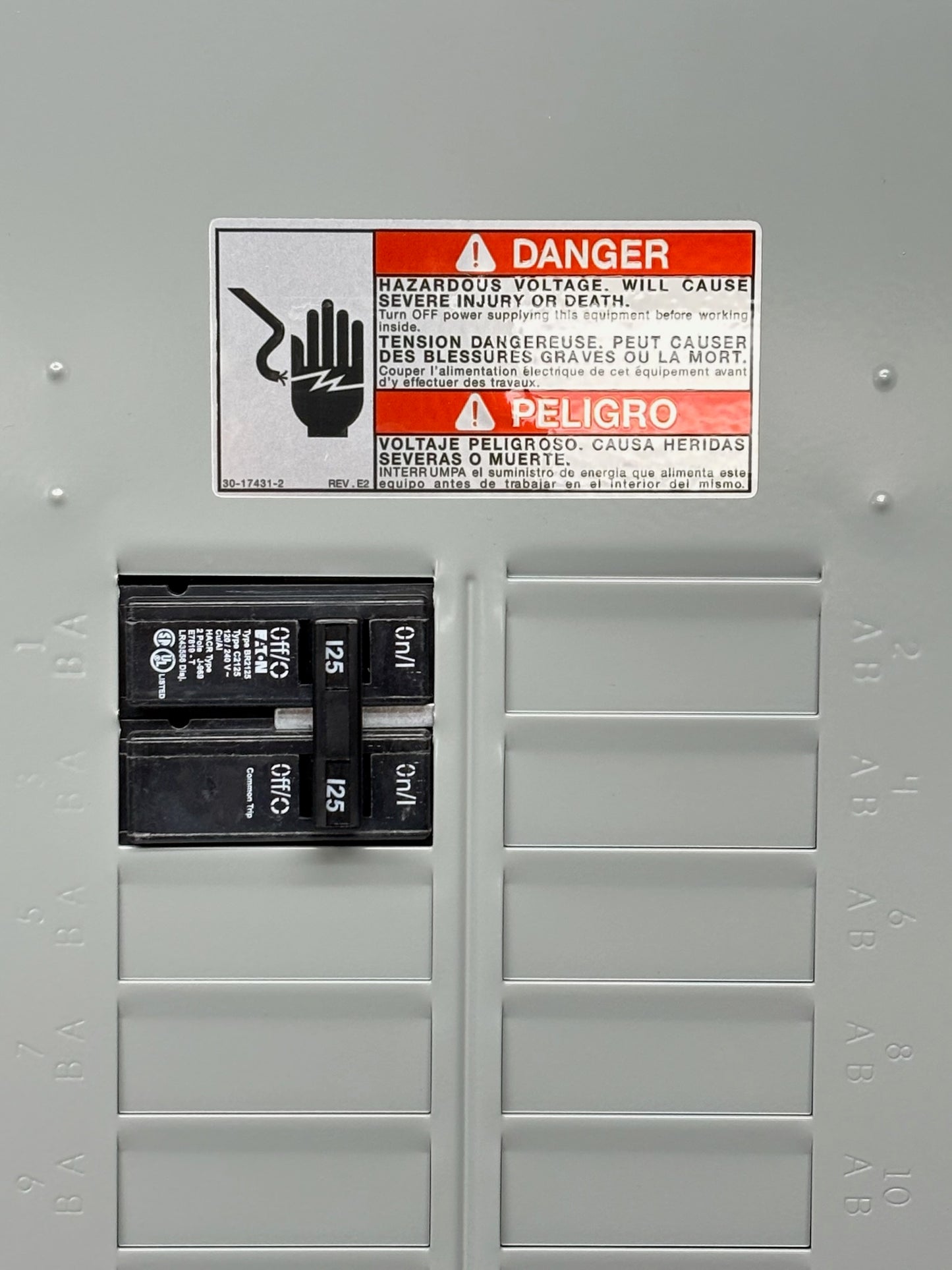 Eaton BRP20B125R 125A Outdoor Main Breaker Load Center