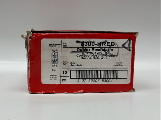 Legrand Radiant 8300-HRED Duplex Receptacle Hospital Grade Back/Side Wire-10 Pck
