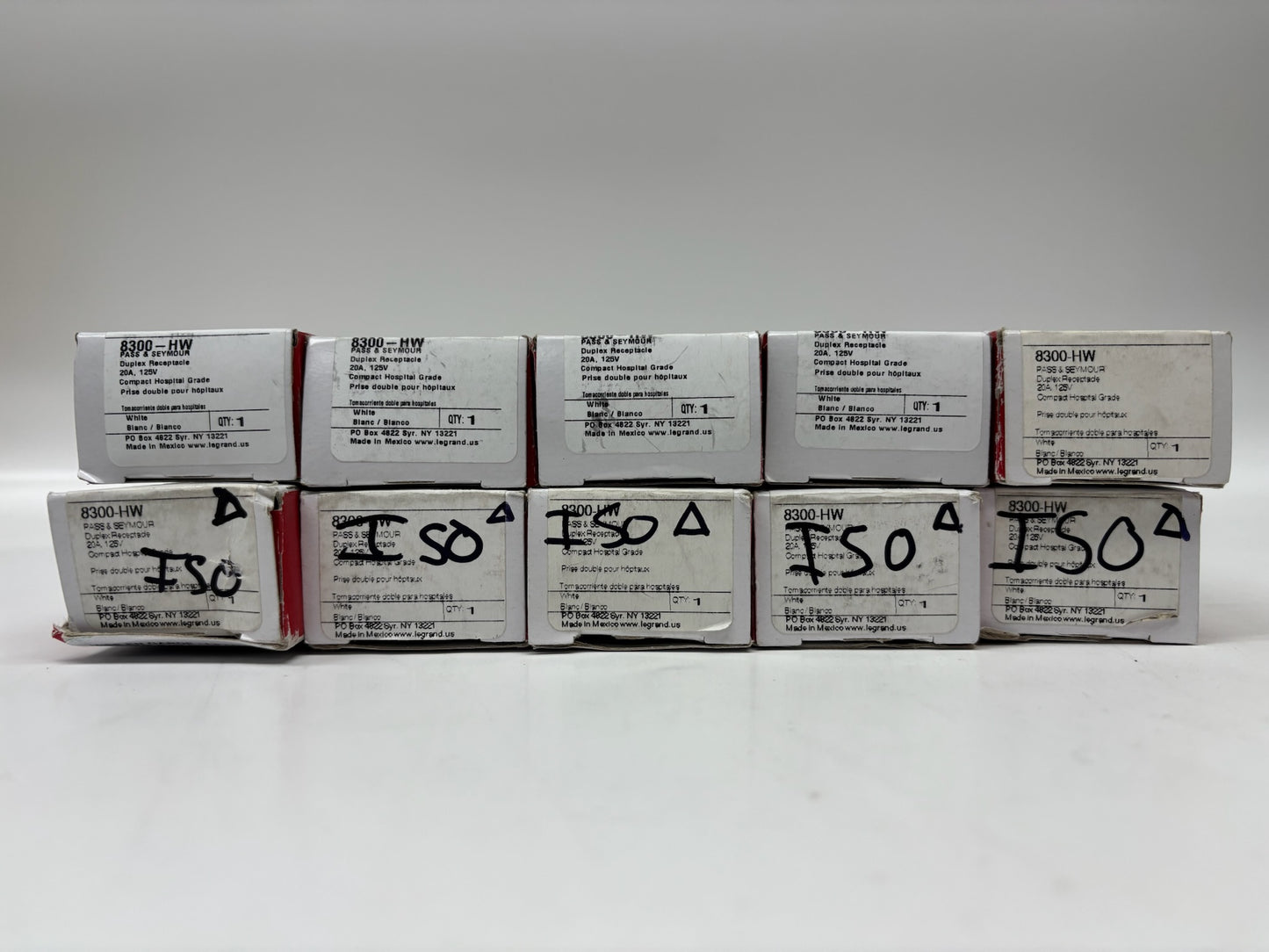 Legrand Radiant 8300-HW Duplex Receptacle 20A 125V Compact Hospital Grade-10 Pck