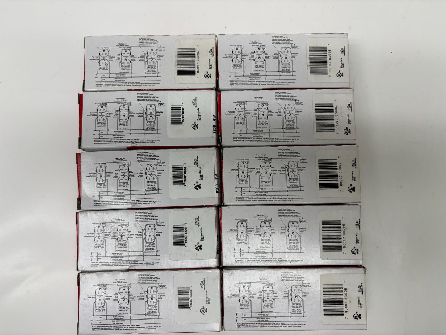 Legrand Radiant 8300-HW Duplex Receptacle 20A 125V Compact Hospital Grade-10 Pck