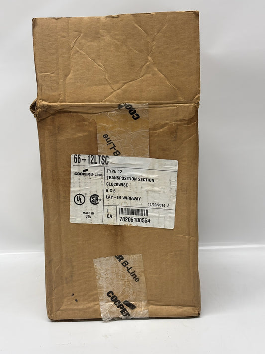 B-Line 66-12LTSC Lay-In Wireway – NEMA 12, 6x6" Steel, Gray, Transverse CW