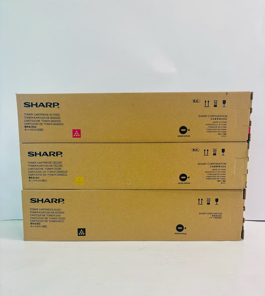 3 Genuine Sharp MX-6240N,6500N,6580N MYK Toner MX-62NTMA,YA,BA MYK