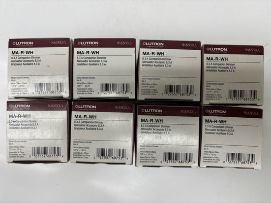 8 Pack Lutron MA-R-WH Maestro 8.3 A Companion Dimmer Switch, White