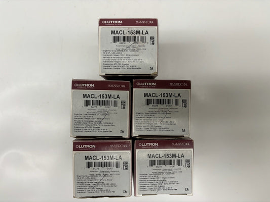 5PK Lutron MACL-153MLA Maestro Dimmer Switch for LED, CFL, Incandescent Bulbs
