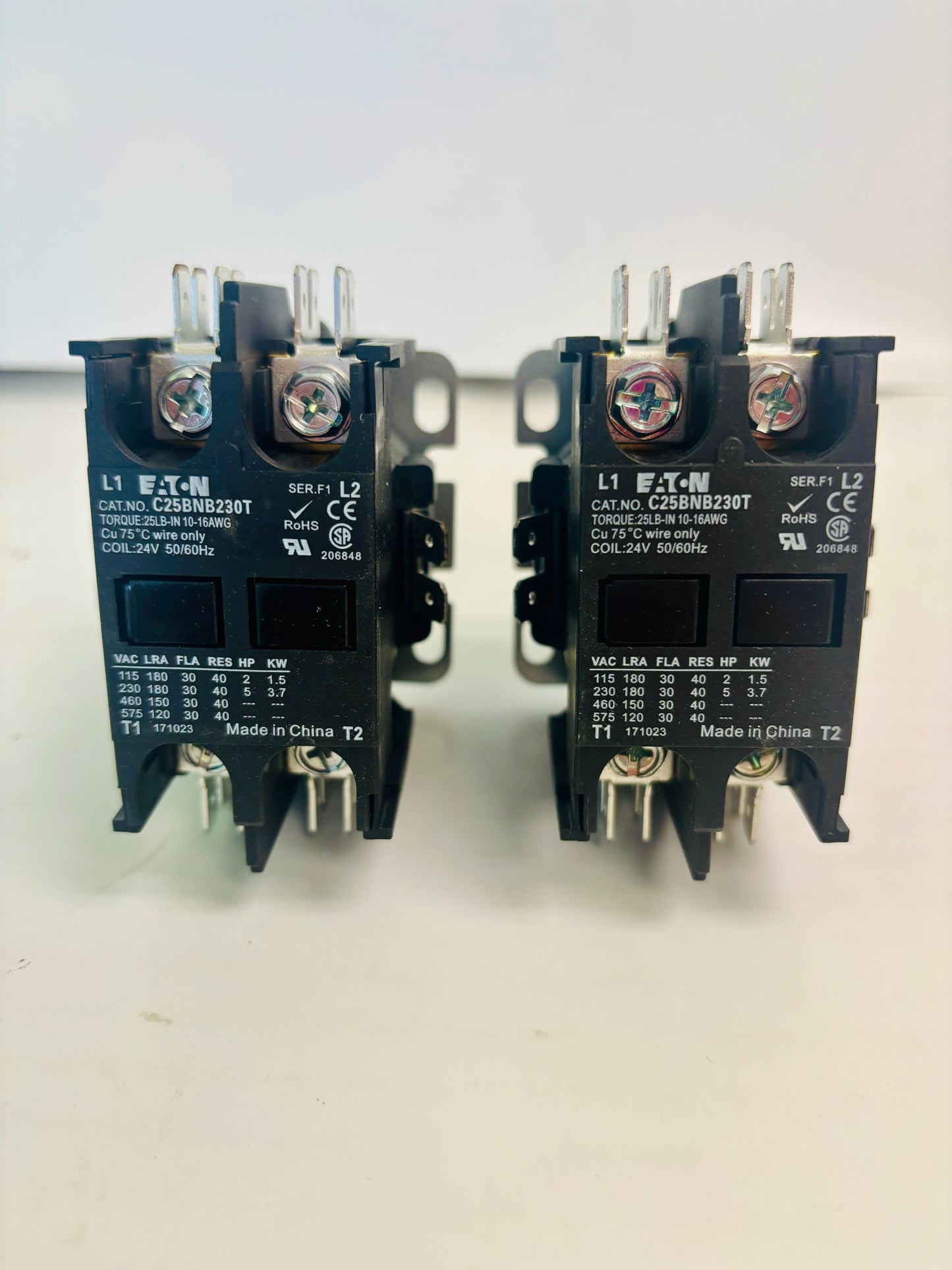2 PACK Eaton C25BNB230T Non Reversing Definite Purpose Contactor 2 P 30A