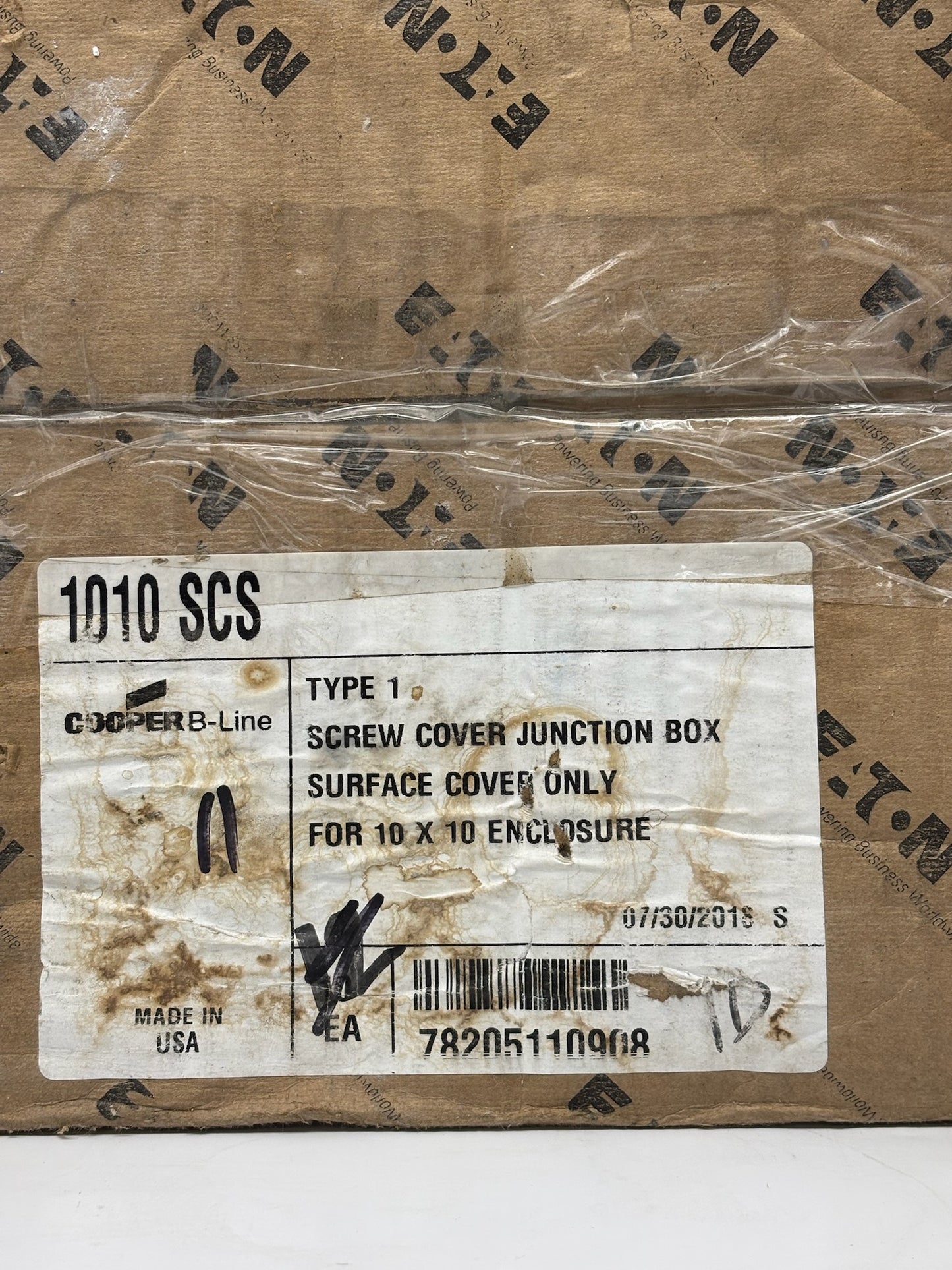 Cooper B-Line 1010SCS Wireway Cover – 10x10" Steel, Screw-Cover, NEMA 1