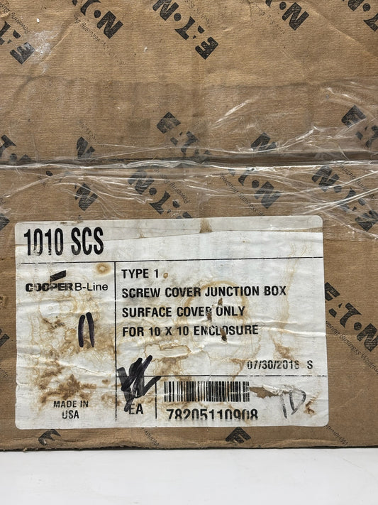 Cooper B-Line 1010SCS Wireway Cover – 10x10" Steel, Screw-Cover, NEMA 1