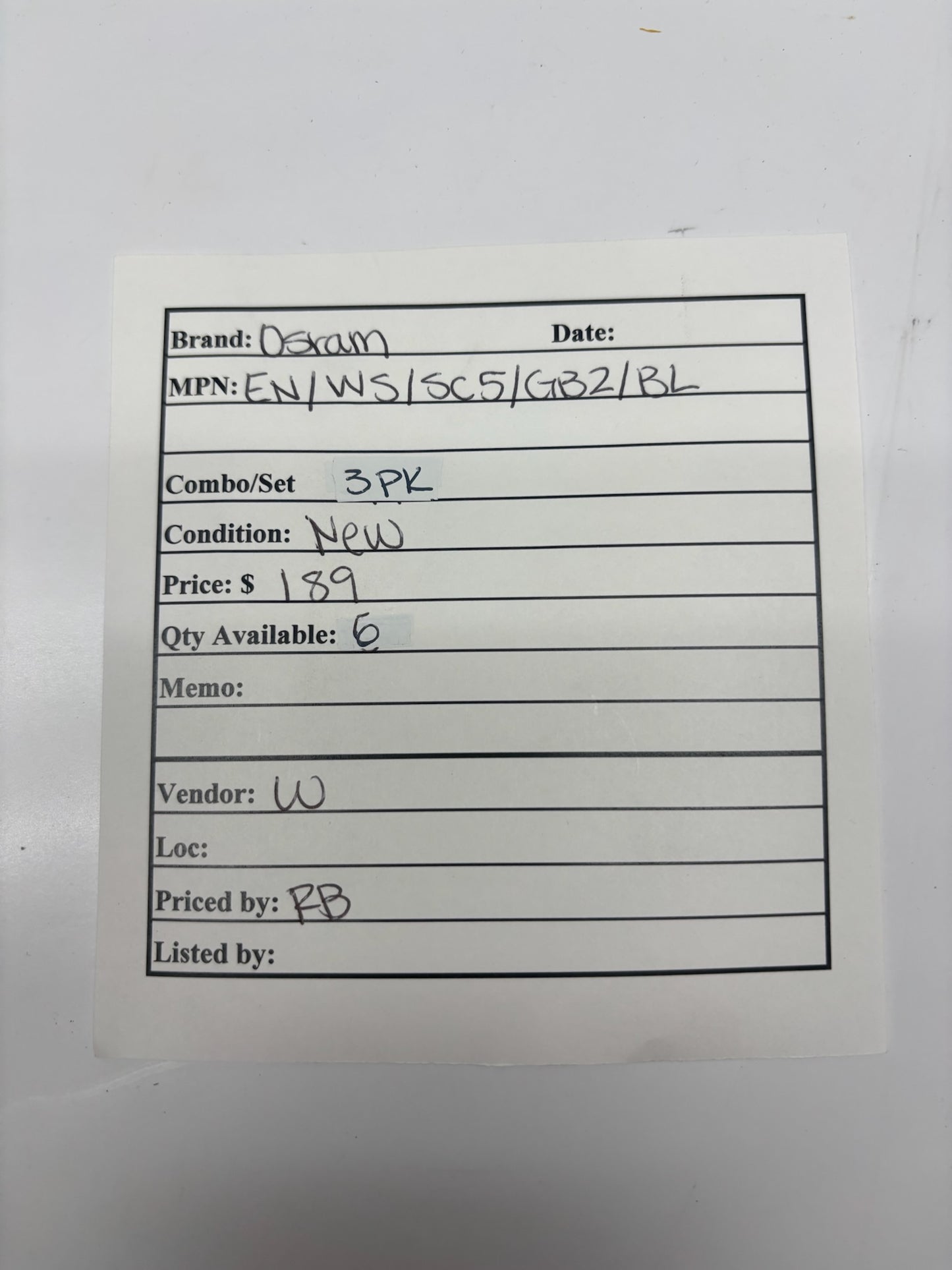 3 Pk Osram EN/WS/SC5/GB2/BL 5-Button Wall Station Controller (No Original Box)