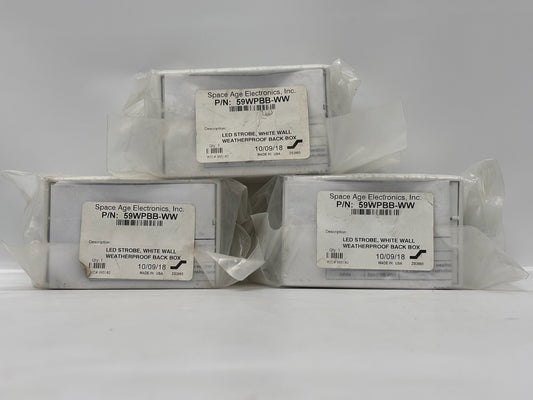 Space Edged 59WPBB-WW Back Box – 3-Pack, Weatherproof, Surface-Mount, White