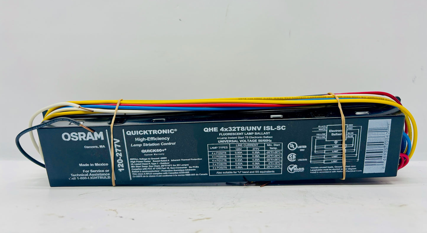 10 Pk Osram QHE 4X32T8/UNV ISL-SC-B Electronic Ballast for T8 Lamps