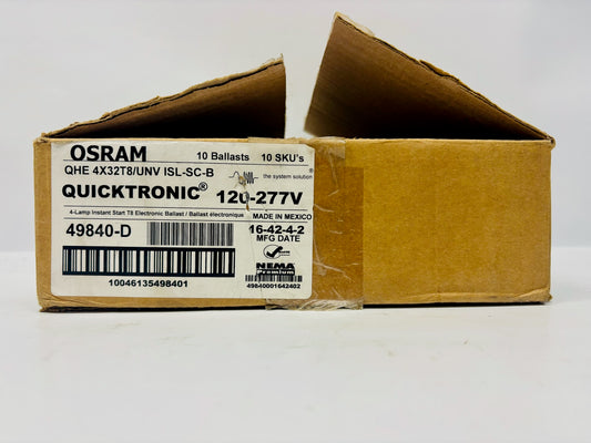 10 Pk Osram QHE 4X32T8/UNV ISL-SC-B Electronic Ballast for T8 Lamps