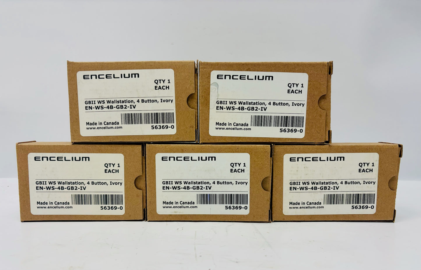 5 Pk Encelium EN-WS-4B-GB2-IV 4-Button Wall Station Controller – Ivory
