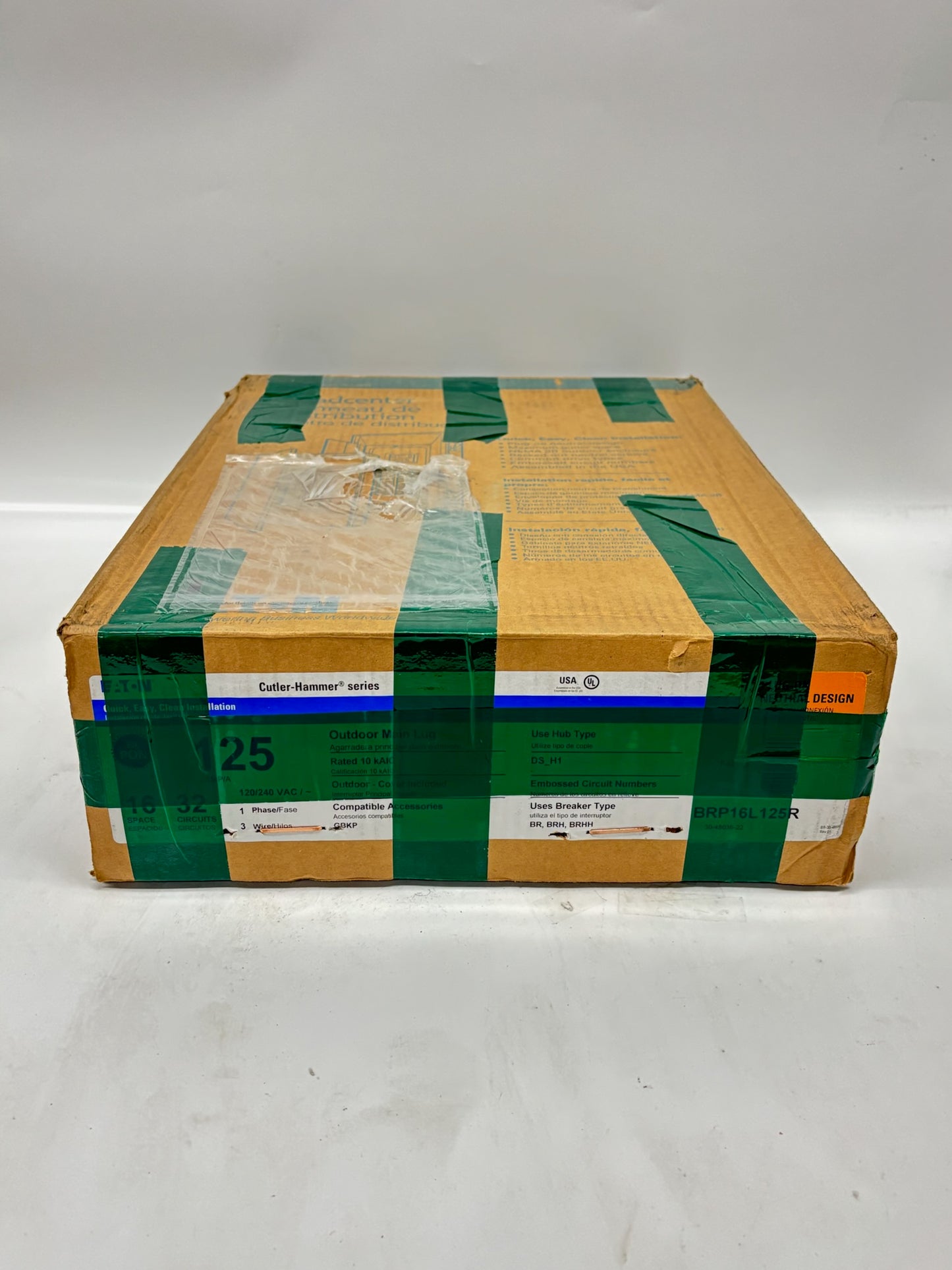 Eaton BRP16L125R 125A Outdoor Load Center, 16 Space, MLO