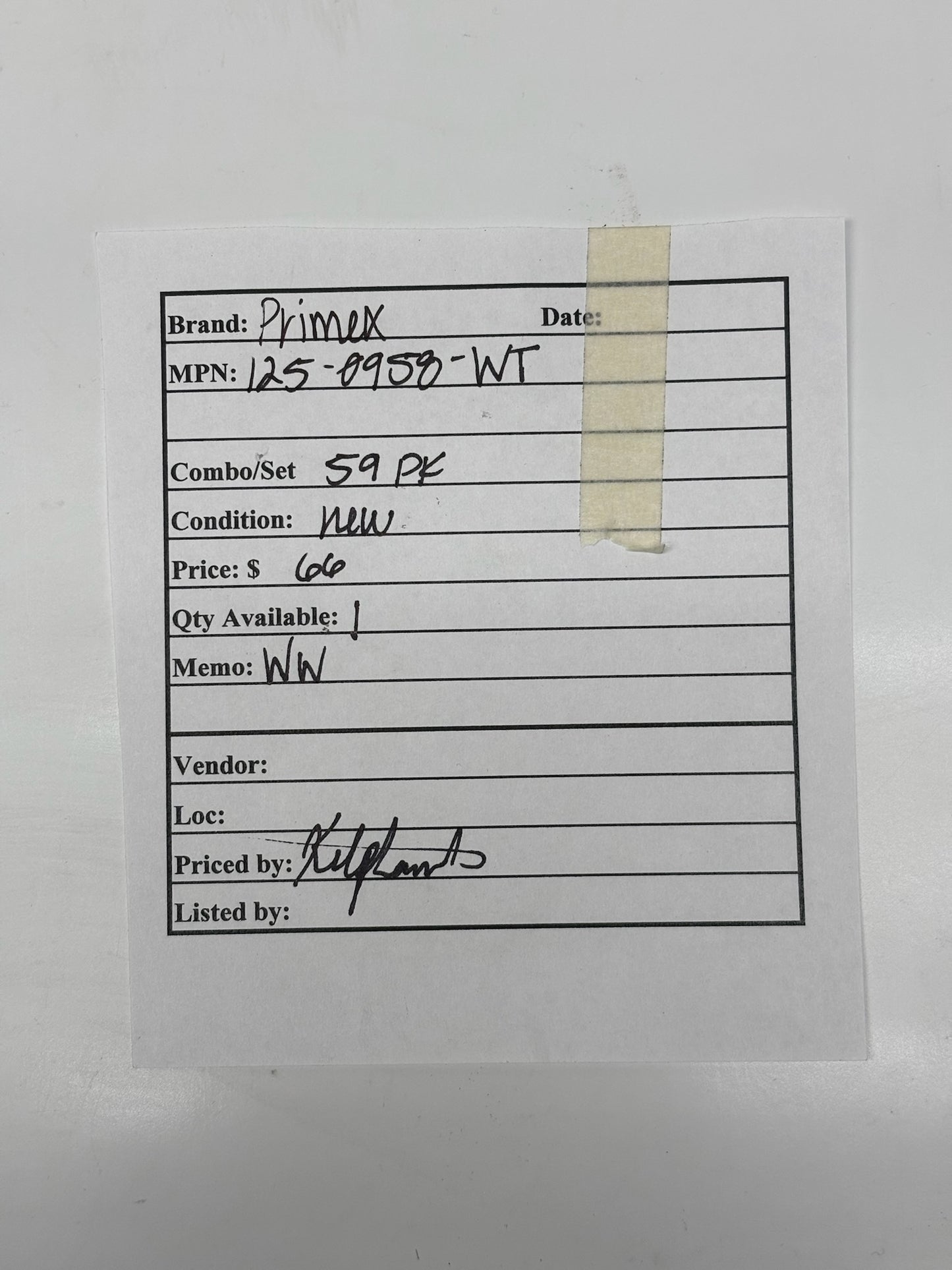 Primex 125-0958-WT Single-Gang 2-Port Wall Plate – 59 Pack