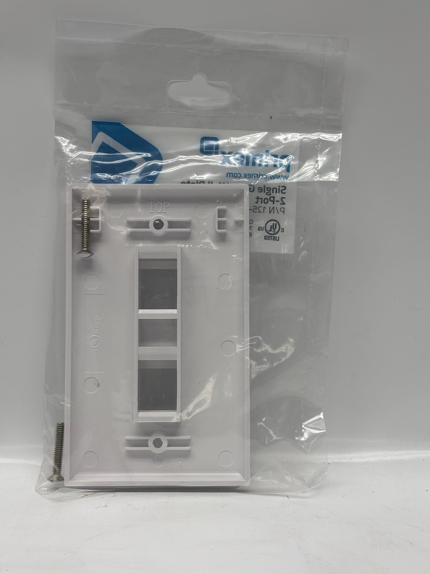Primex 125-0958-WT Single-Gang 2-Port Wall Plate – 59 Pack