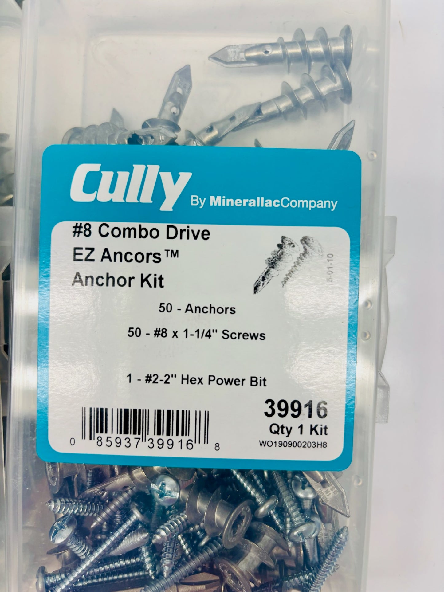 6 Pk Cully #8 Combo Drive EZ Anchors Kit – Easy Install Fasteners 39916