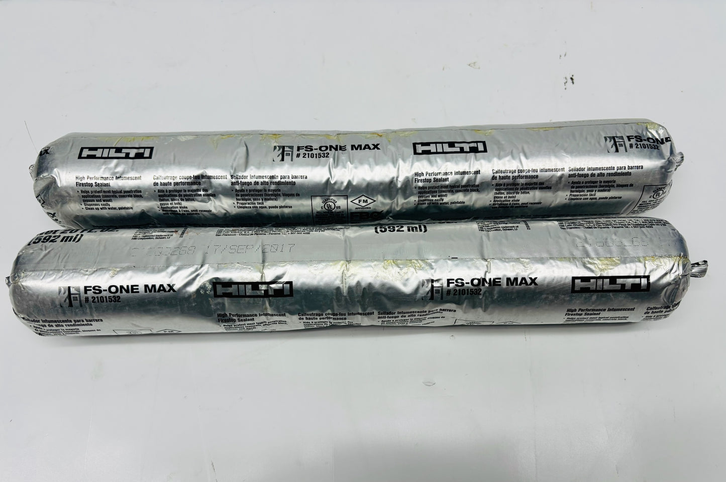 2 Pk Hilti FS-One Max Firestop Sealant – Part No. 210532
