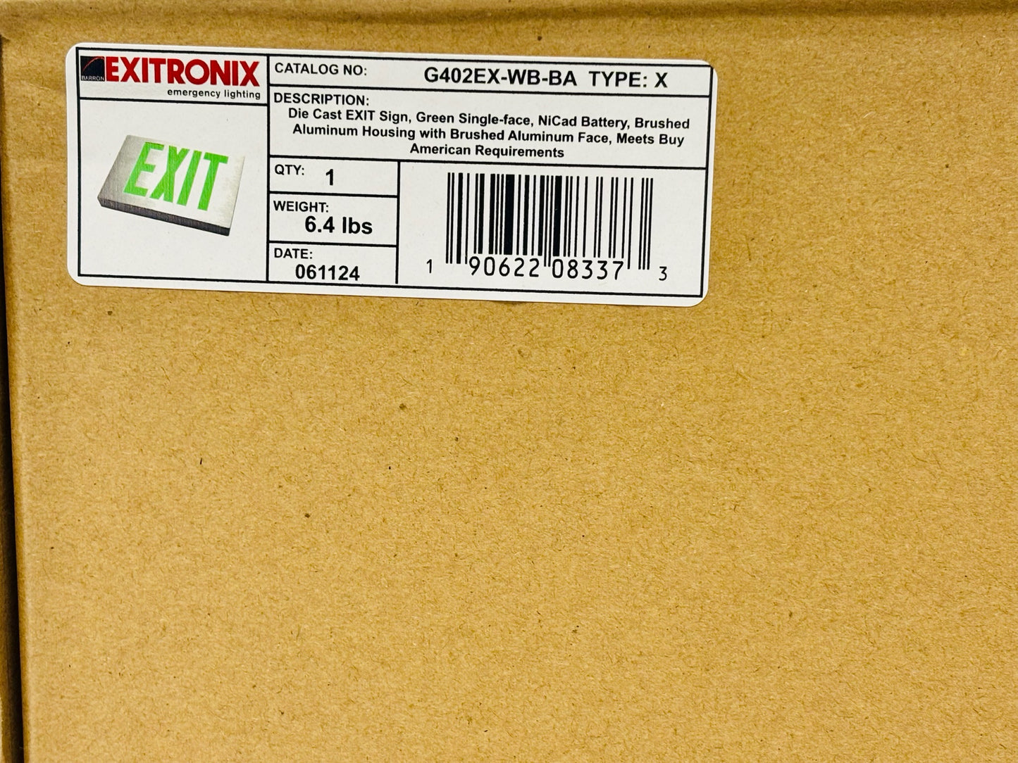Exitronix G402EX‑WB‑BA LED Exit Sign