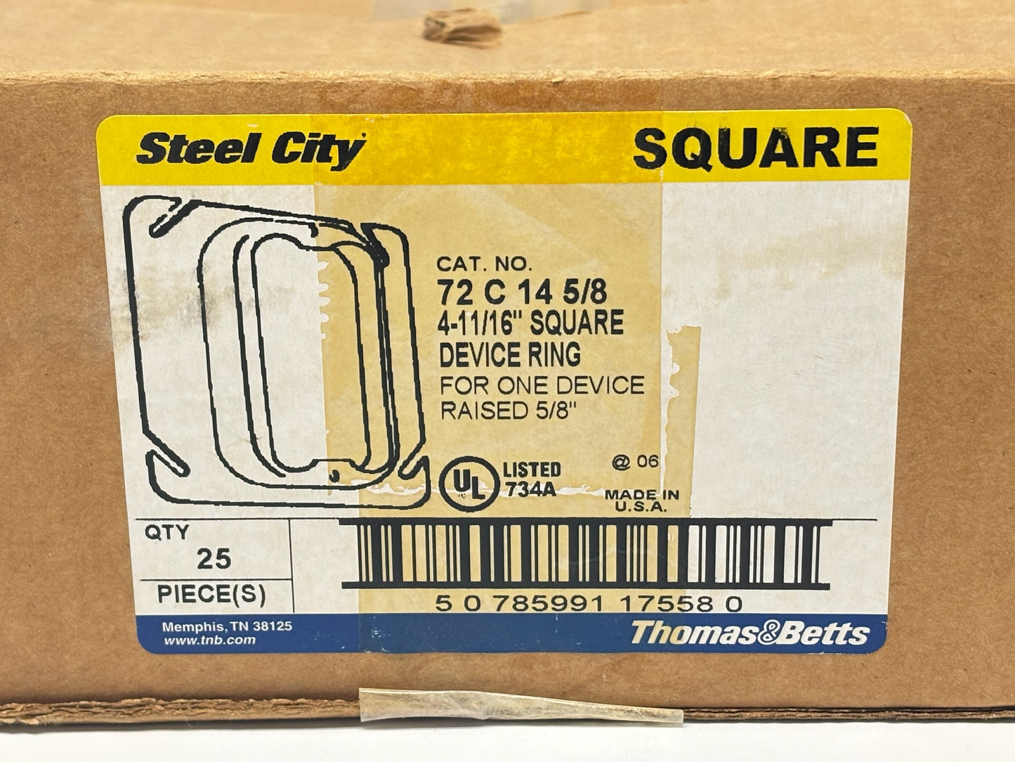 50 PK Steel City 72-C Electrical Box, 14 5/8" Junction Enclosure