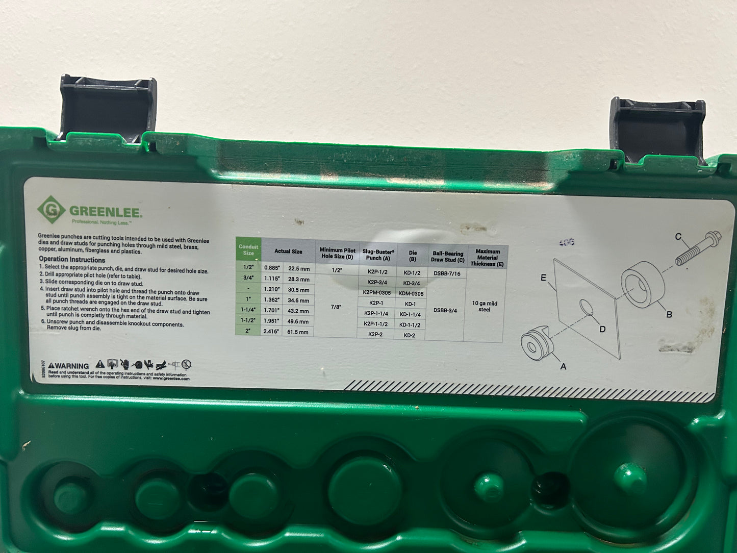 Greenlee 7238SB Slug-Buster Knockout Punch Kit