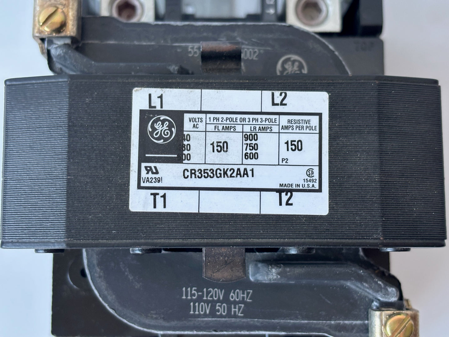 GE CR353GK2AA1 DP Contactor 3-Pole 150 A 120 V AC Coil Industrial Use