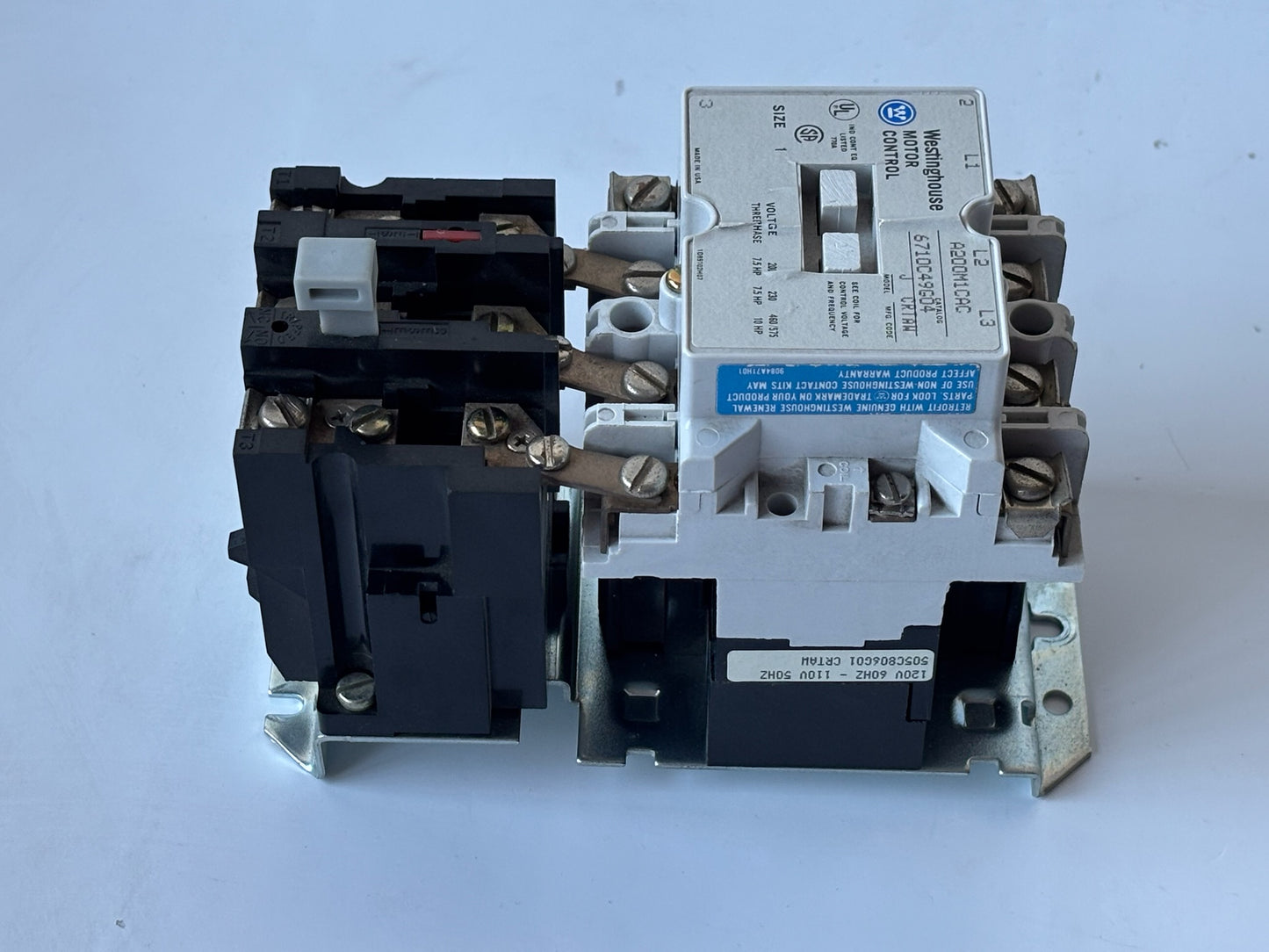 Westinghouse A200M1CAC Motor Starter Contactor 120V Coil Size 1