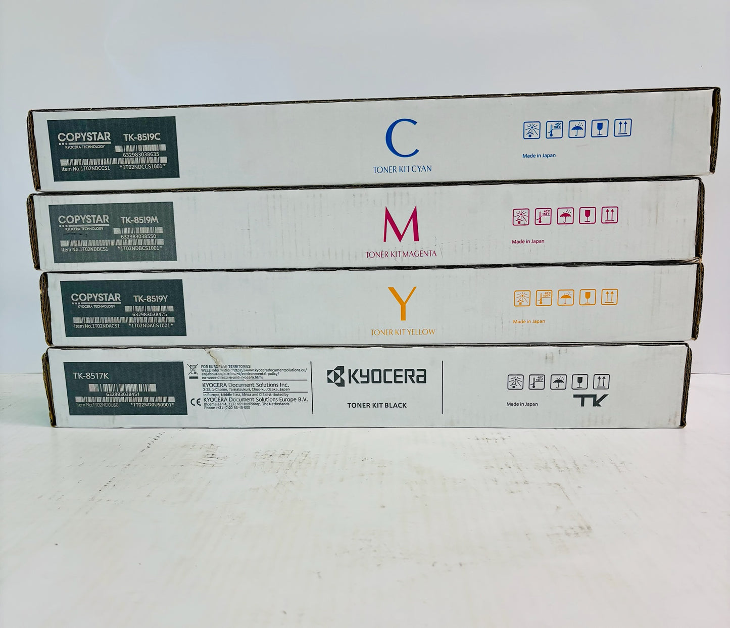 4 OEM Kyocera TASKalfa 5052ci Cyan, Magenta, Yellow & Blk Toner TK-8517, TK-8519