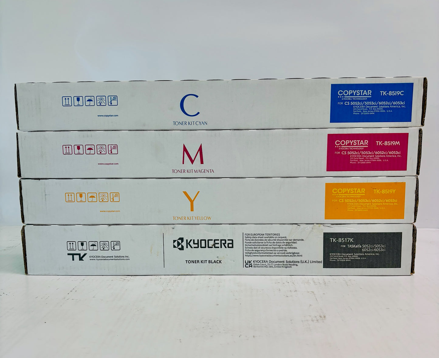 4 OEM Kyocera TASKalfa 5052ci Cyan, Magenta, Yellow & Blk Toner TK-8517, TK-8519