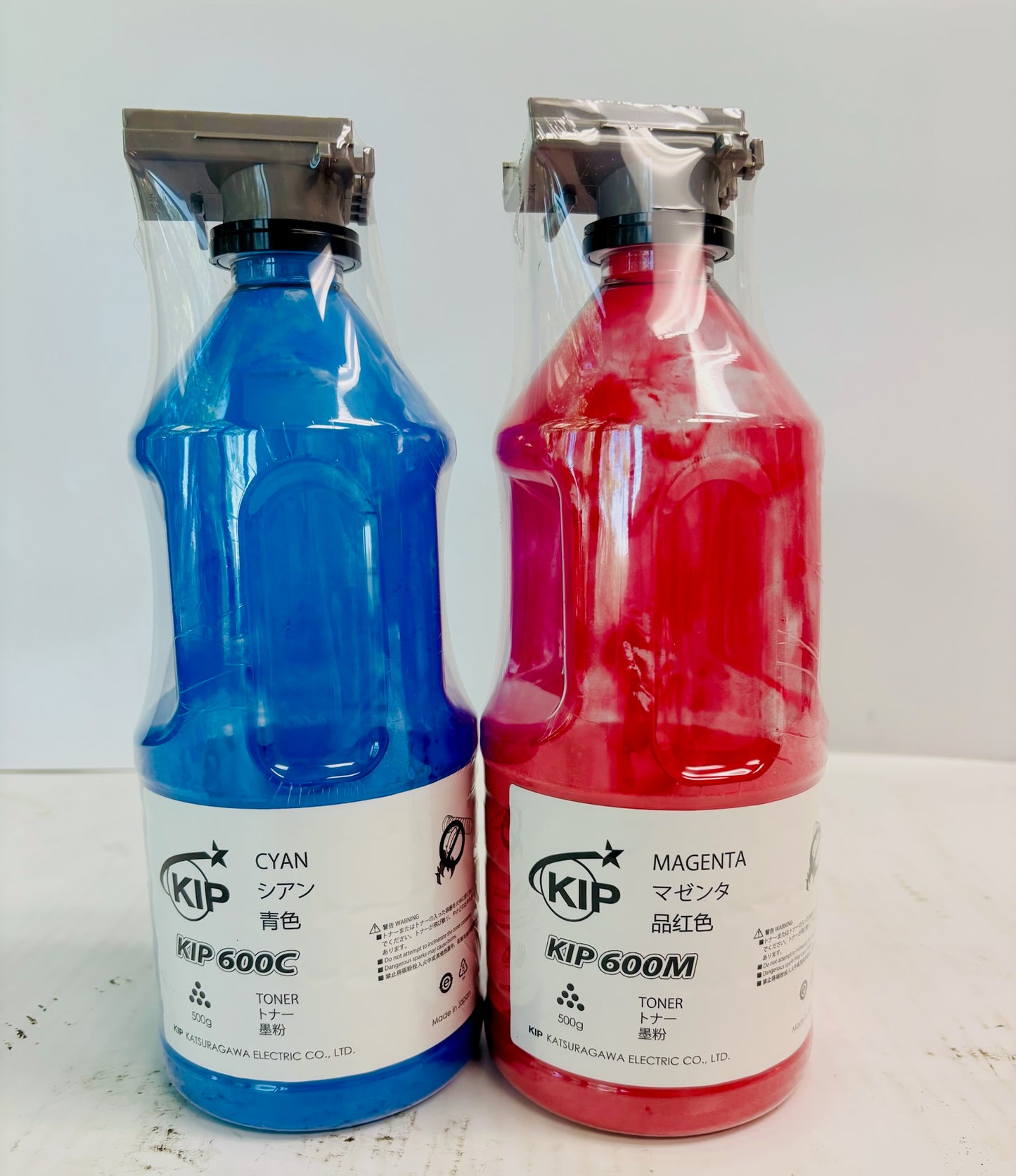 2 Genuine KIP 600 Series Cyan & Magenta Toner CM