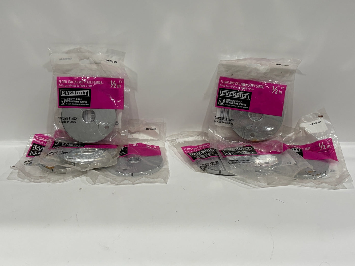 8 PK EVERBILT 1000-050-057 Floor And Ceiling Plate Flange Chrome Finish