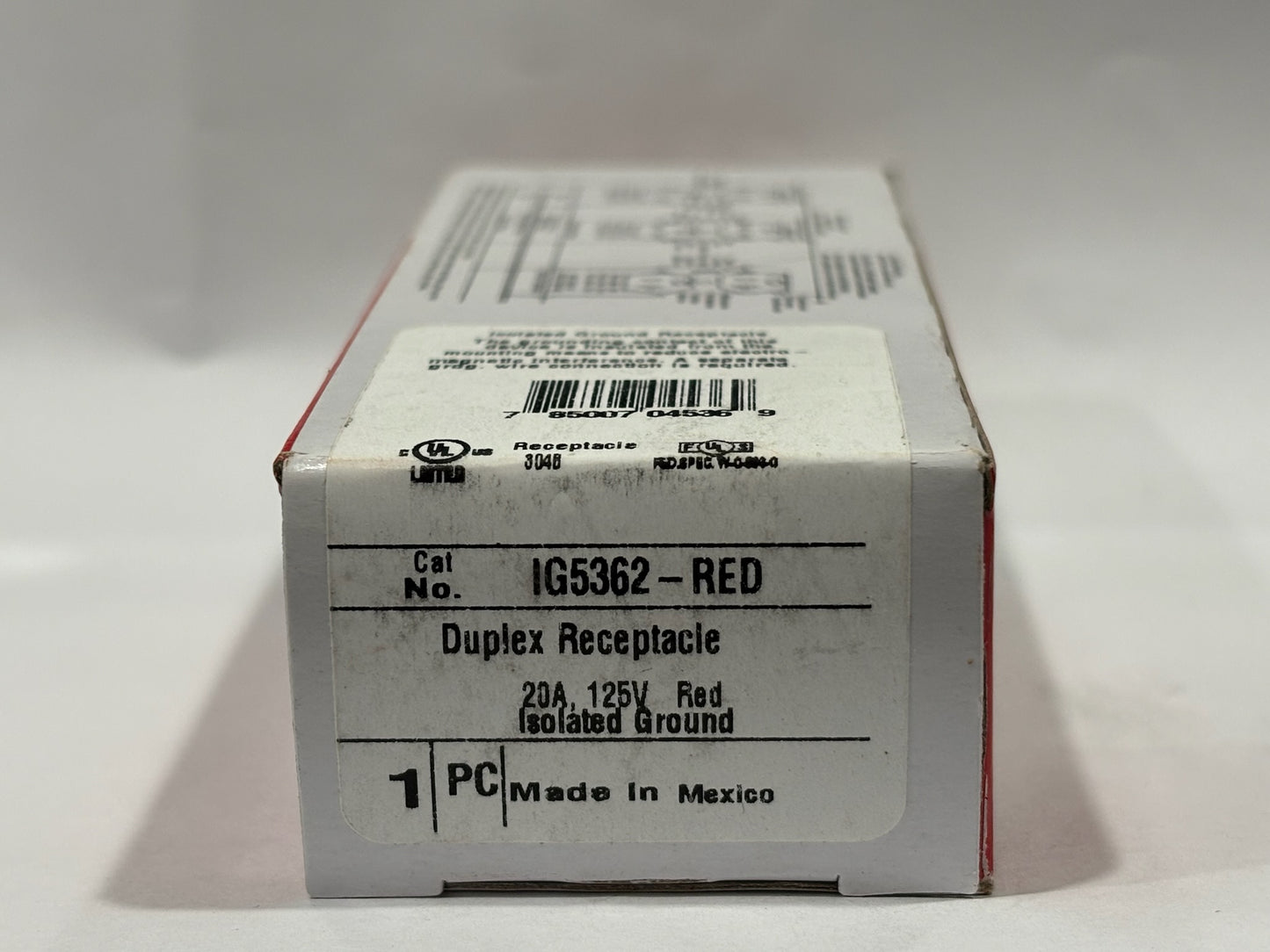New Open 18 PC Legrand IG5362-RED Isolated Ground Duplex Receptacle, 20A, 125V