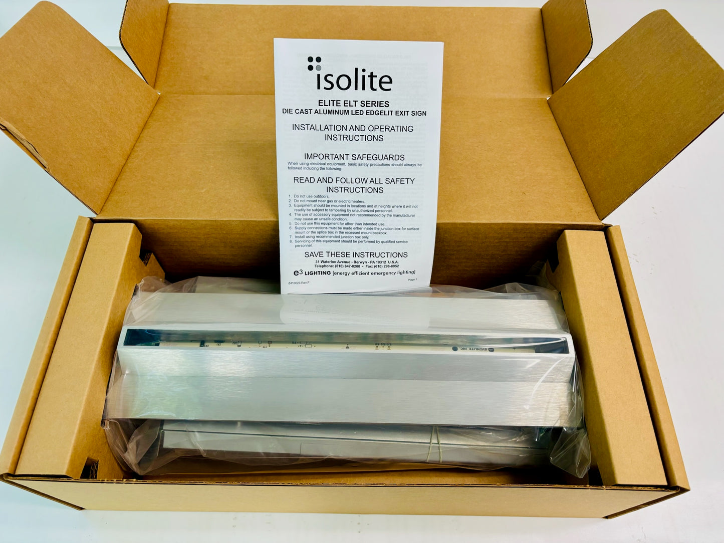Isolite ELT-AC-G-IM-AG-BA-MRC-AU-C2-LD Recessed LED Exit