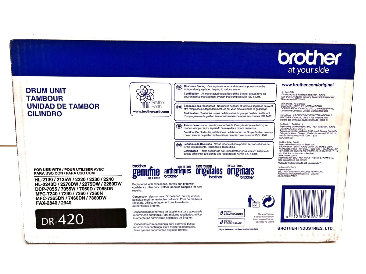 Open Genuine Brother DCP-7060D, HL-2280DW, MFC-7860DW Black Drum Unit DR-420