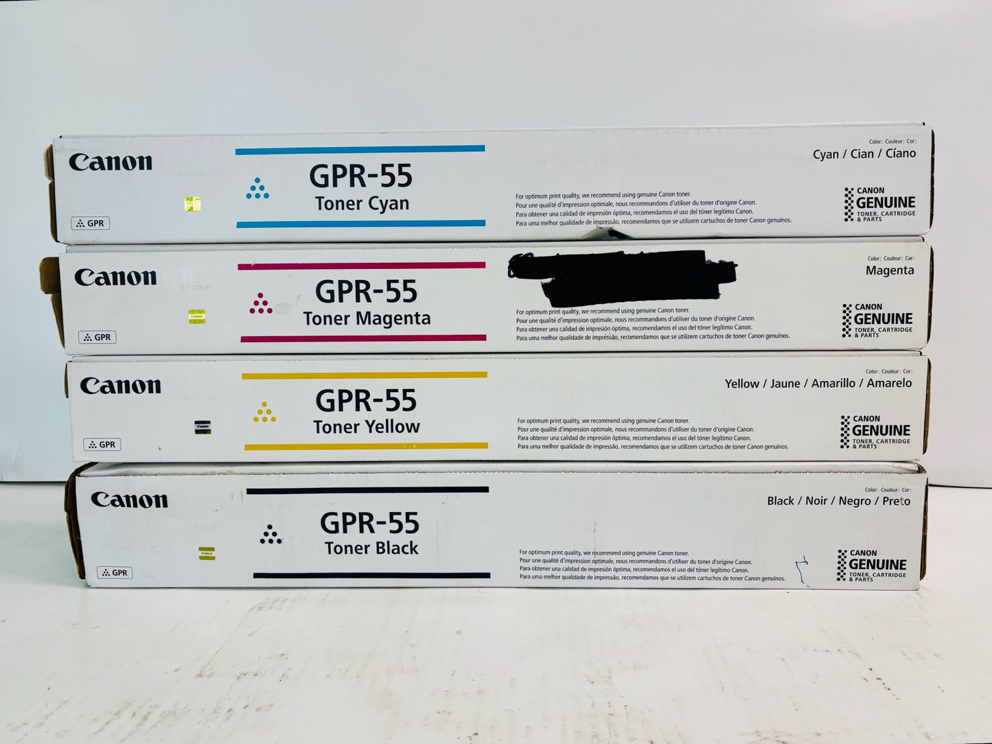 4 Open Genuine Canon iR. ADV. C5535i Cyan, Mag., Yellow & Blk Toner GPR-55, GPR55