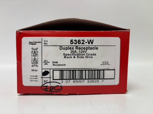 New Open 7 PC Legrand 5362-W Duplex Receptacle, 20A, 125V, Commercial Grade, White