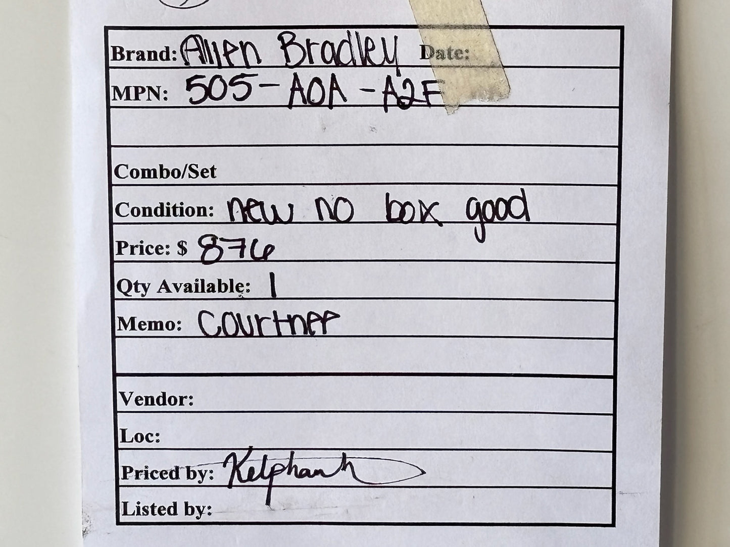 Allen-Bradley 505-A0A-A2F NEMA Size 0 Reversing Starter 3-Phase 115/120 V