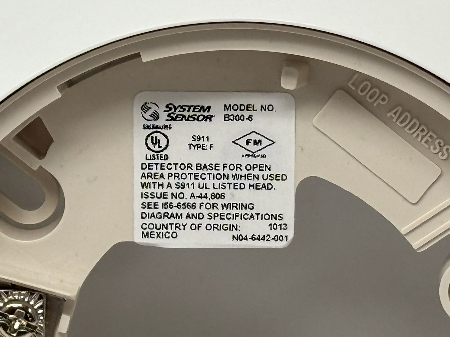 16 PK System Sensor B300-6 6-Inch Intelligent Detector Mounting Base, White