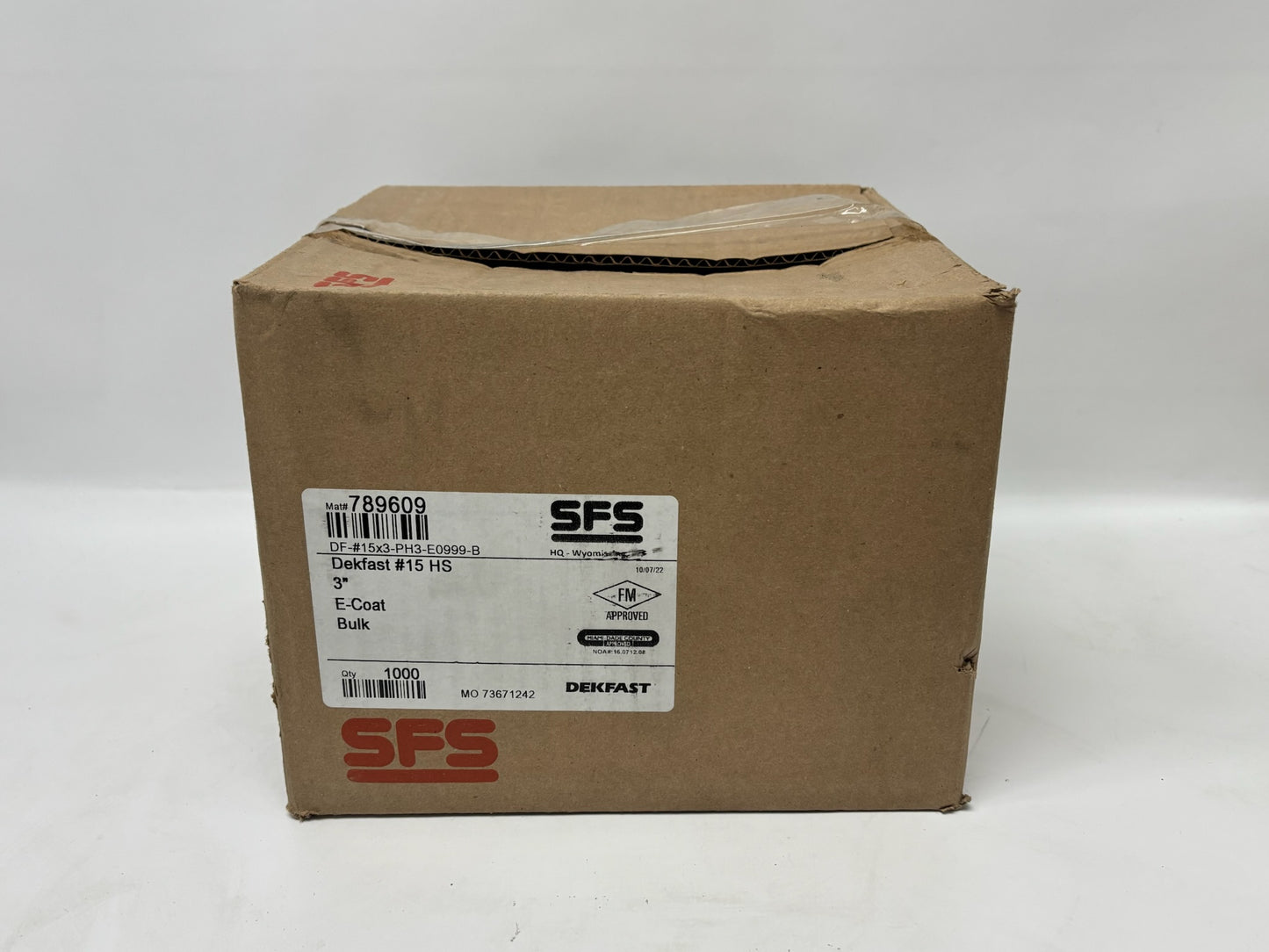 1000 PK SFS #15 × 3" Self‑Drilling Screw (Dekfast Series)