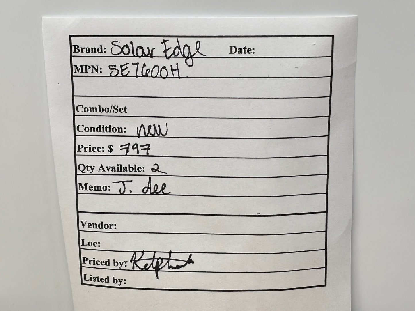 SolarEdge SE7600H 7.6kW Single-Phase HD-Wave Solar Inverter