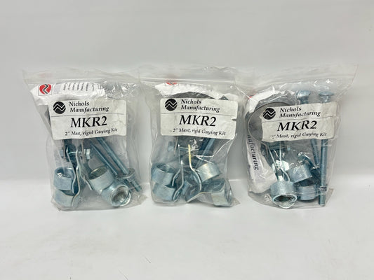 3PK Nichols MKR2 2" Rigid Mast Guying Kit, Galvanized Steel