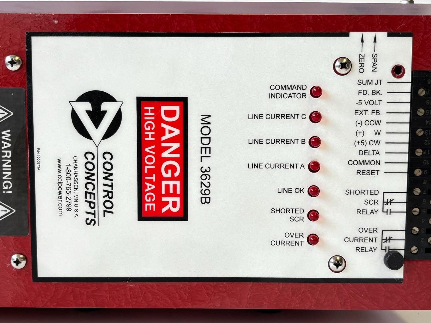 Control Concepts 3629B‑V‑380V‑160A Three-Phase SCR Power Controller 380V 160A
