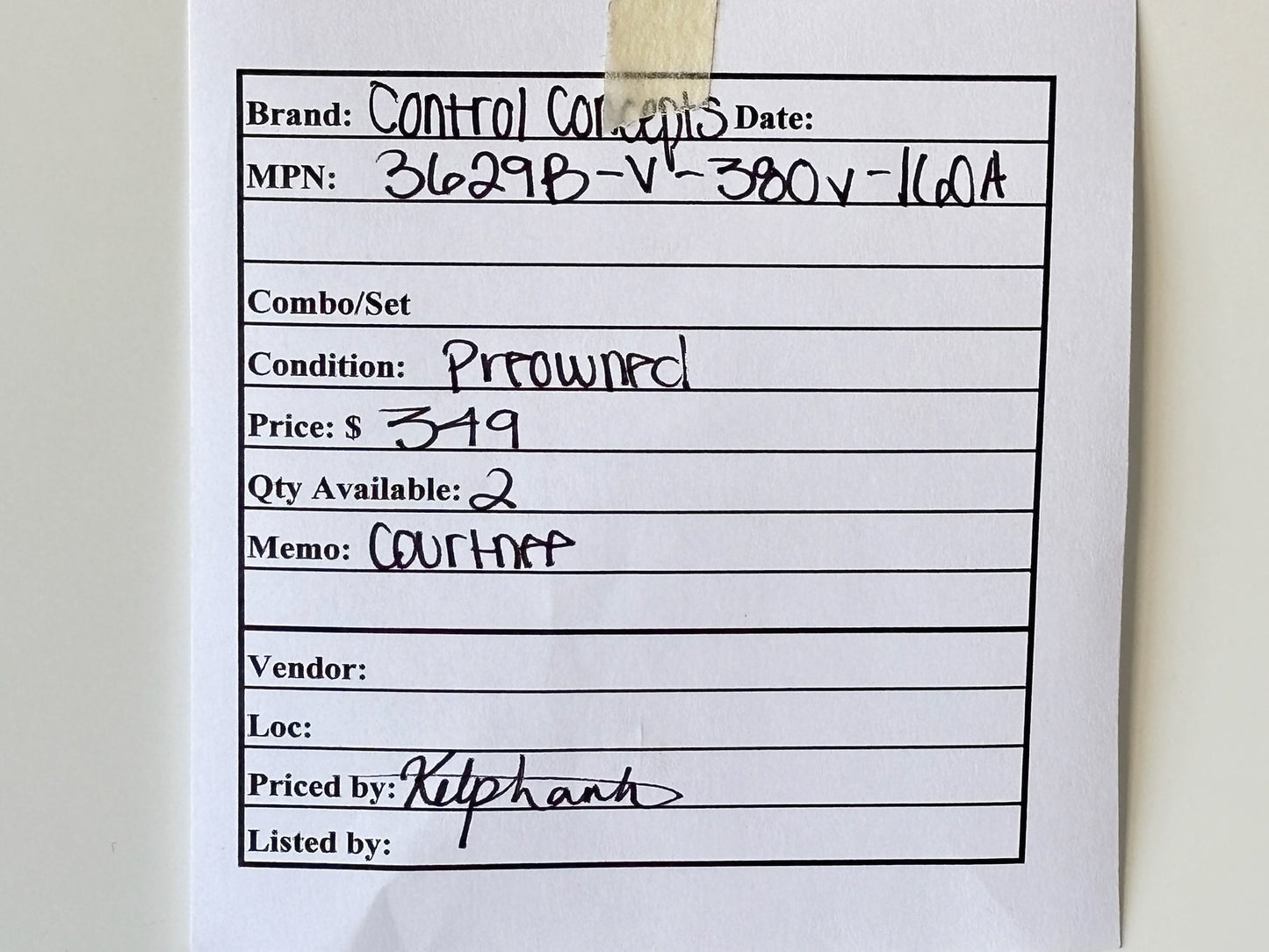 Control Concepts 3629B‑V‑380V‑160A Three-Phase SCR Power Controller 380V 160A